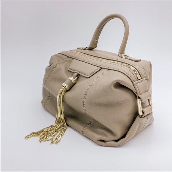 NEW HEIRLOOM Designer Taupe Tassel Crossbody Bag - Picture 4 of 8
